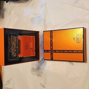 Set of LINNSZ Elegant Lipstick Set in Orange Gift Set Box & Packaging